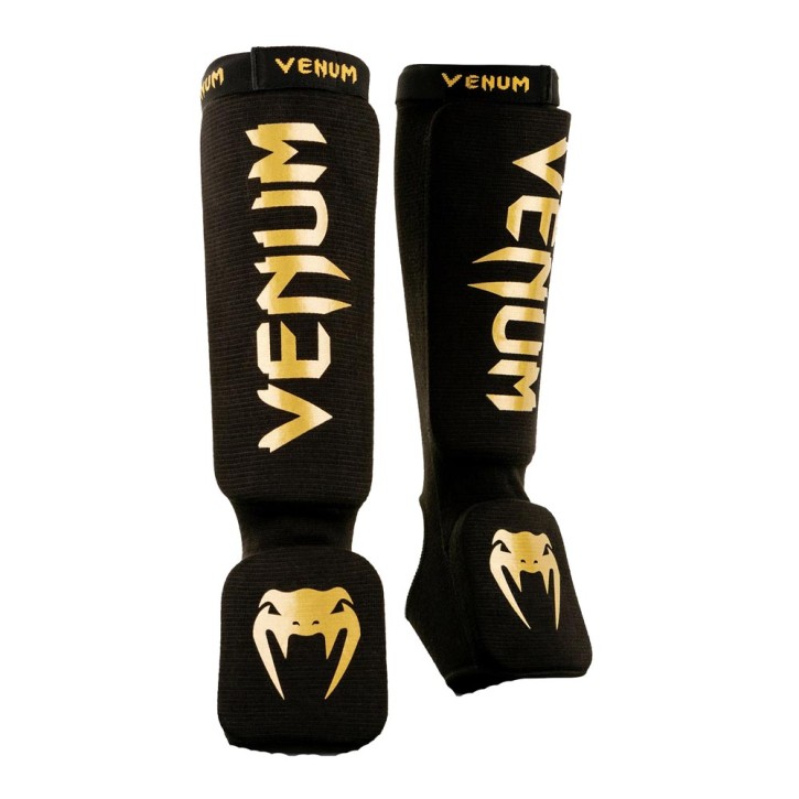 Venum Kontact Foot Shin Pads Black Gold