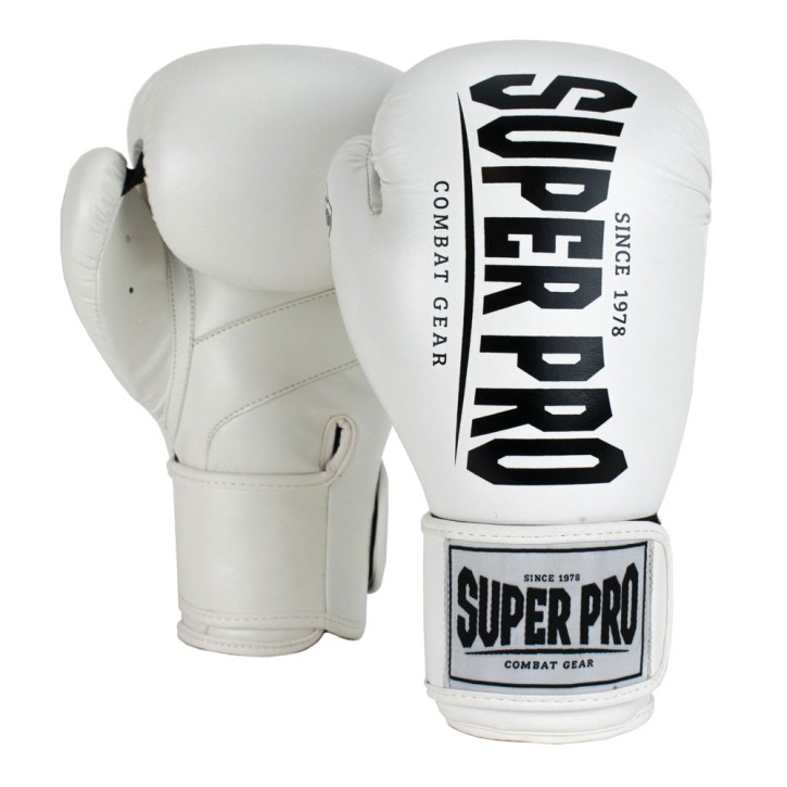 Super Pro Champ Boxing Gloves White Black