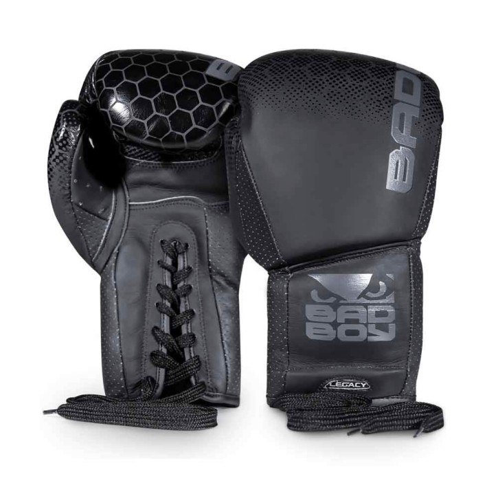 Bad Boy Legacy 2.0 Lace Up Boxing Gloves Black