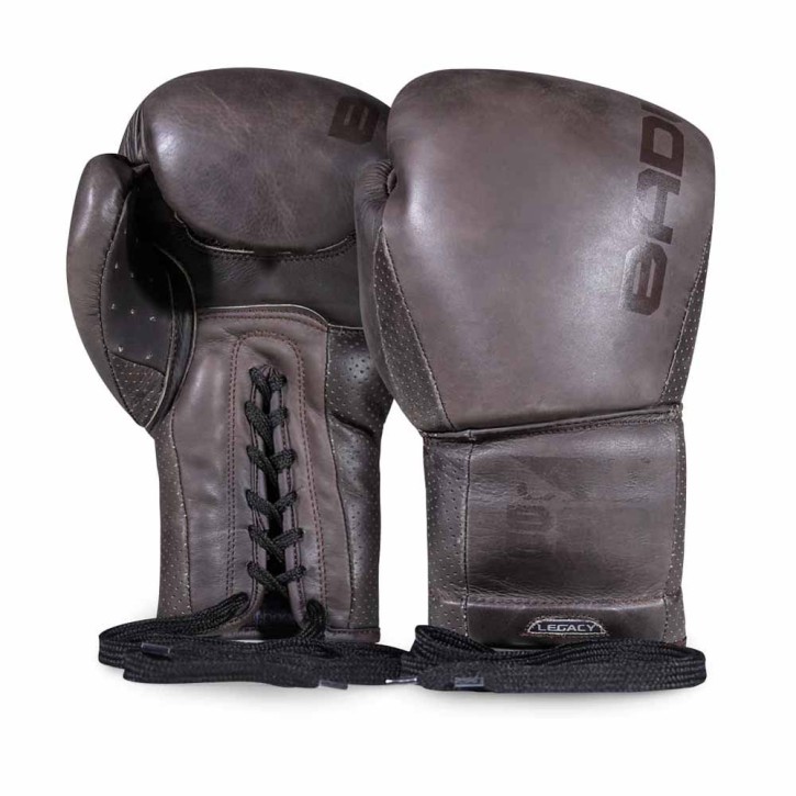 Bad Boy Legacy 2.0 Lace Up Boxing Gloves Brown