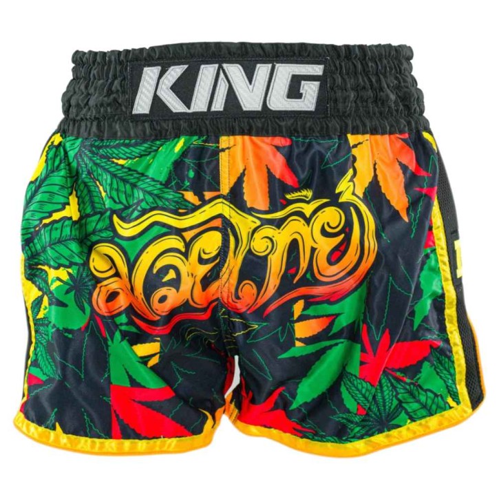 King Pro Boxing Weed Muay Thai Shorts Schwarz Grün
