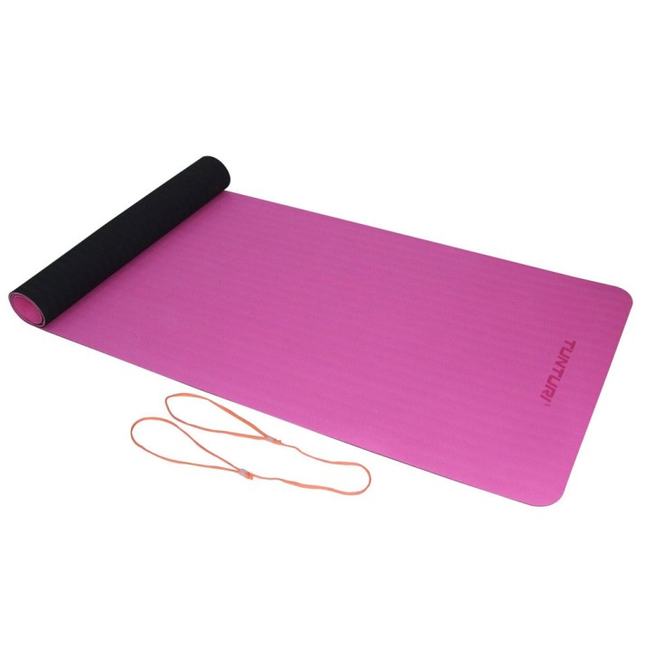 Tunturi TPE Yogamatte 4mm Schwarz Pink
