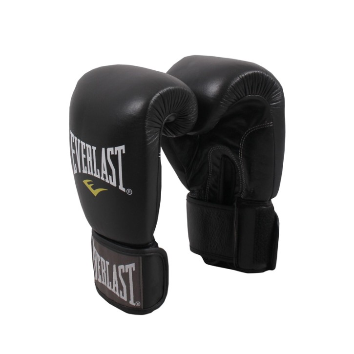 Abverkauf Everlast Thai Boxing Gloves Black Leather 811206L