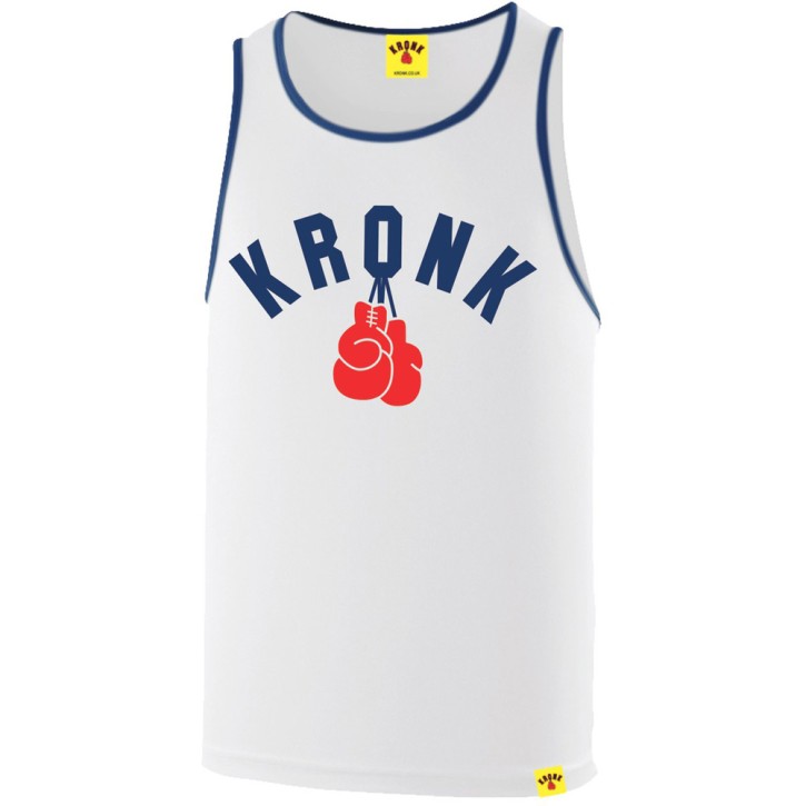 Kronk Two Colour Gloves Trainings Gym Vest White