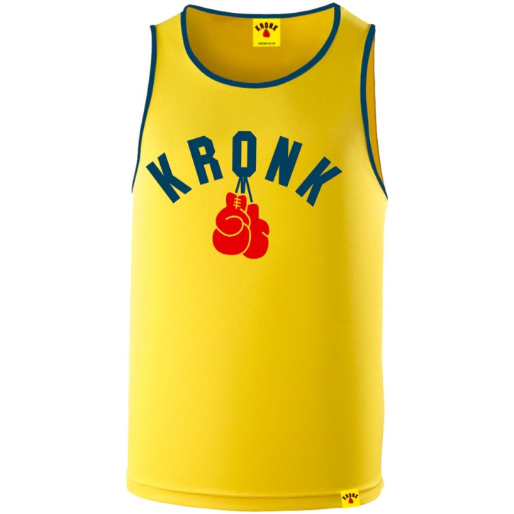 Kronk Two Colour Gloves Trainings Gym Vest Yellow