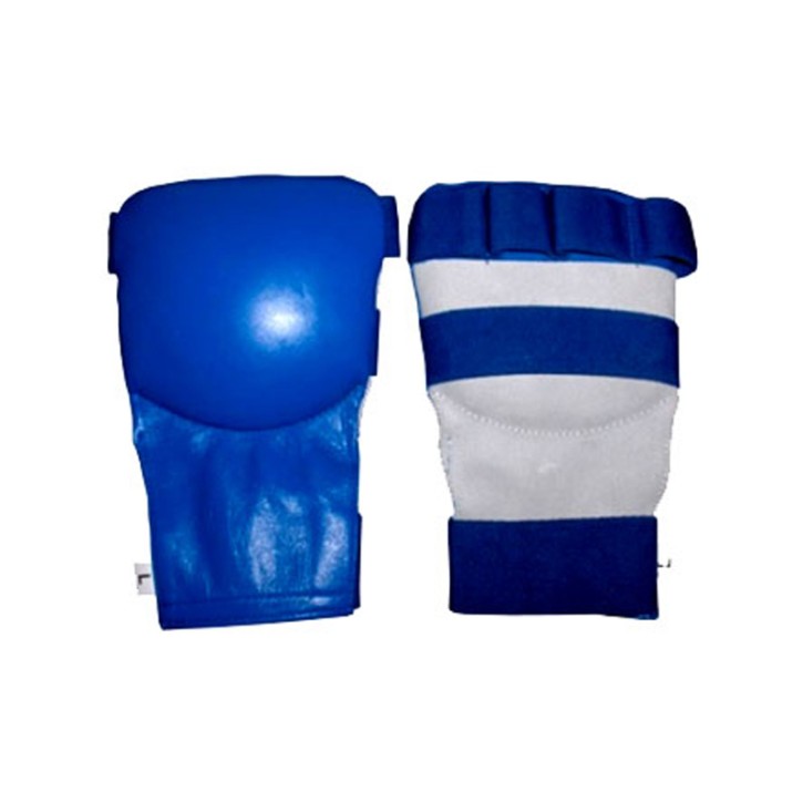 Karate Mitts Blue Leather