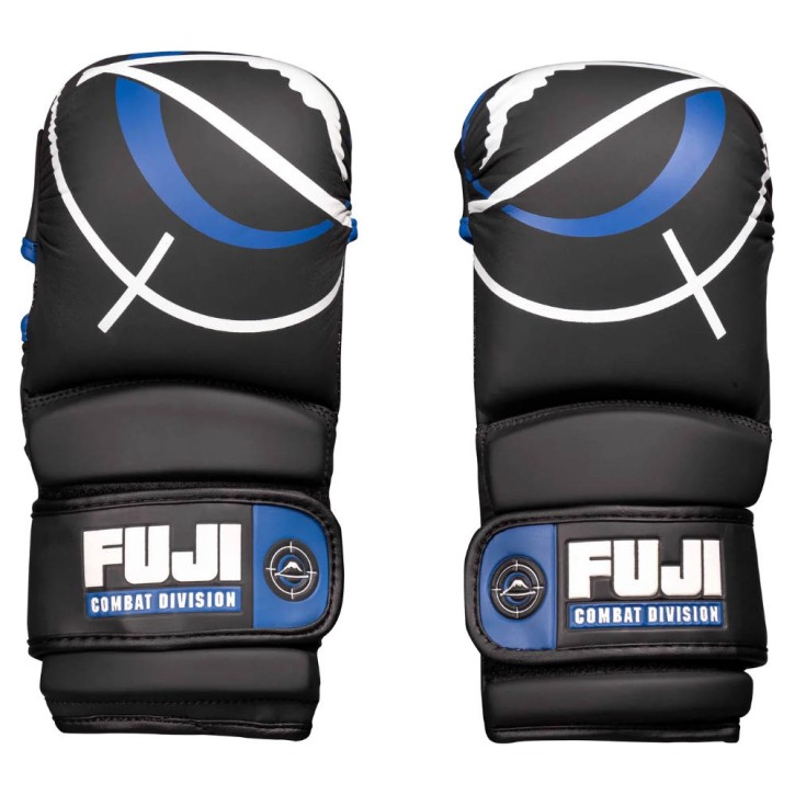 Fuji Precision Hybrid MMA Handschuhe Schwarz Blau