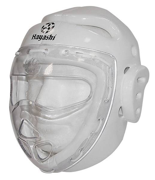 Abverkauf Hayashi Kopfschutz White mit Carbonmaske