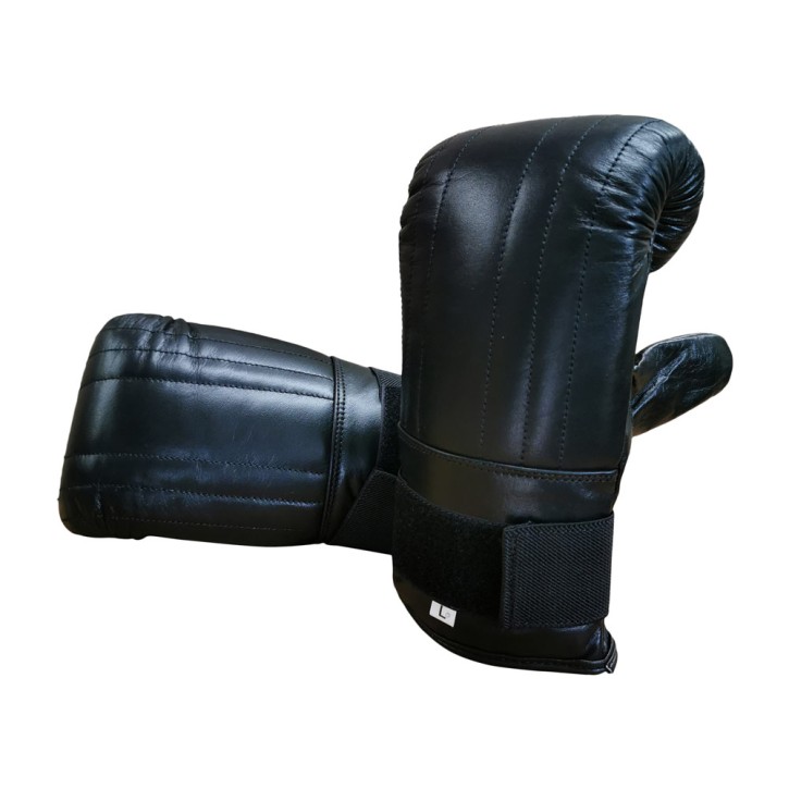 Punching Bag Gloves Black Velcro Leather