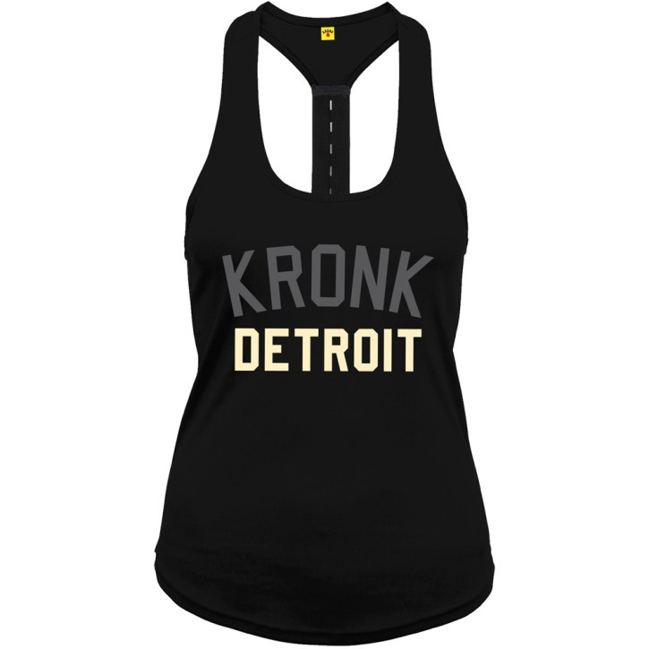 Kronk 2 Colour Detroit Elastic Racer Back Vest Black