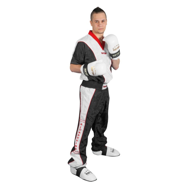 Top Ten Kickboxing Jacket V-Neck T-Shirt Black White