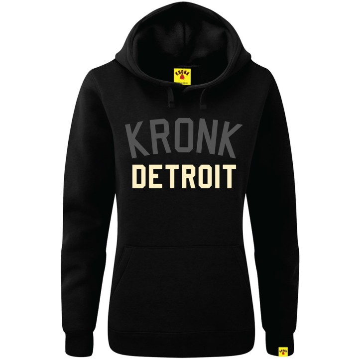 Kronk 2 Colour Iconic Detroit Heavyweight Hoodie Women Black