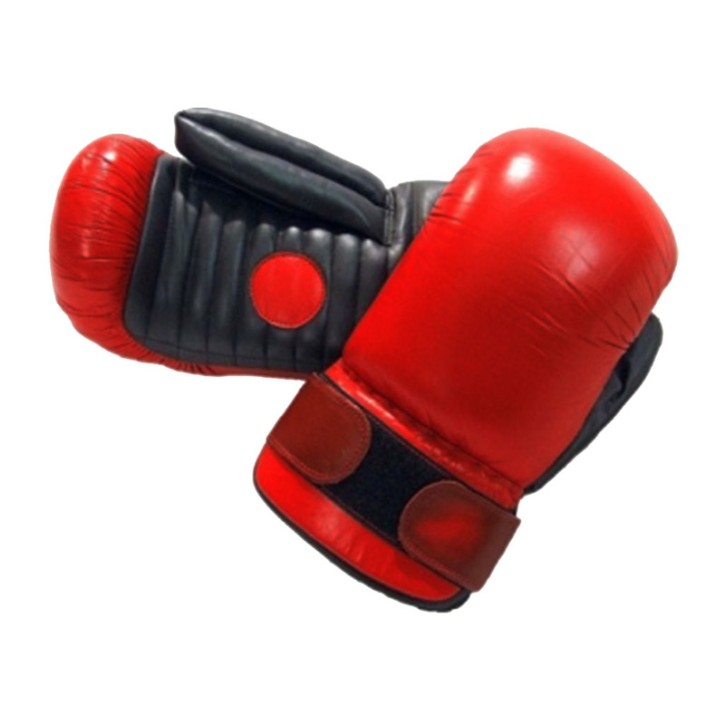 Coaching Mitts Red Black Leather