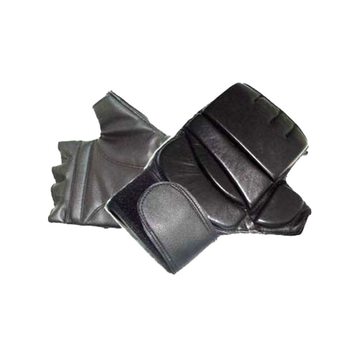Grappling Mitts Black Leather