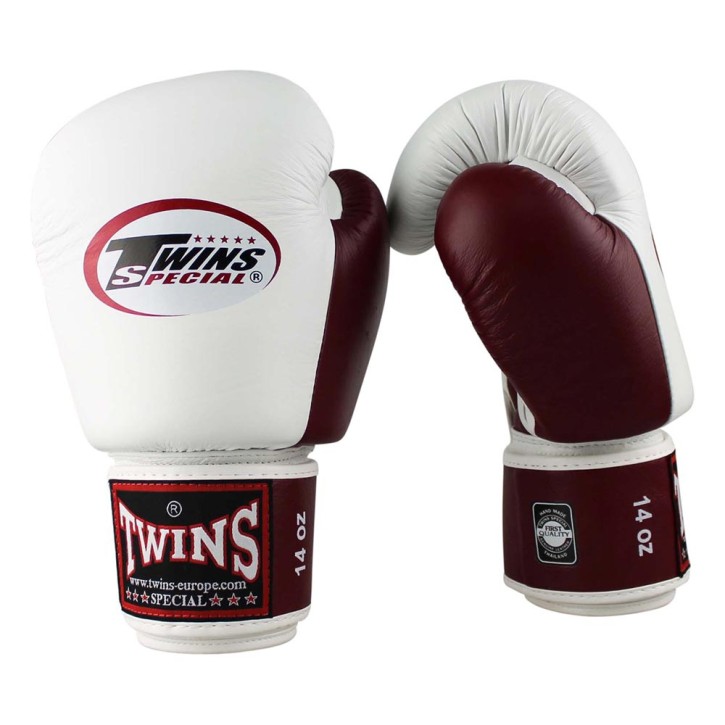 Twins BGVL 3 Boxing Gloves Leather White Wine Red