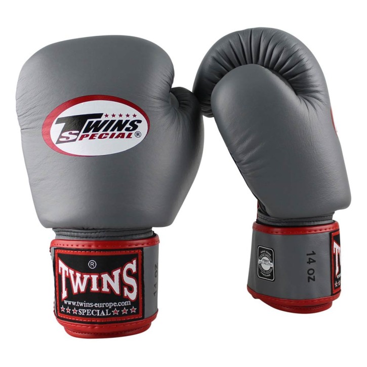 Twins BGVL 3 Air Boxing Gloves Leather Grey Black