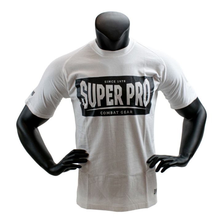 Super Pro Block Logo Kinder T-Shirt Weiss Schwarz