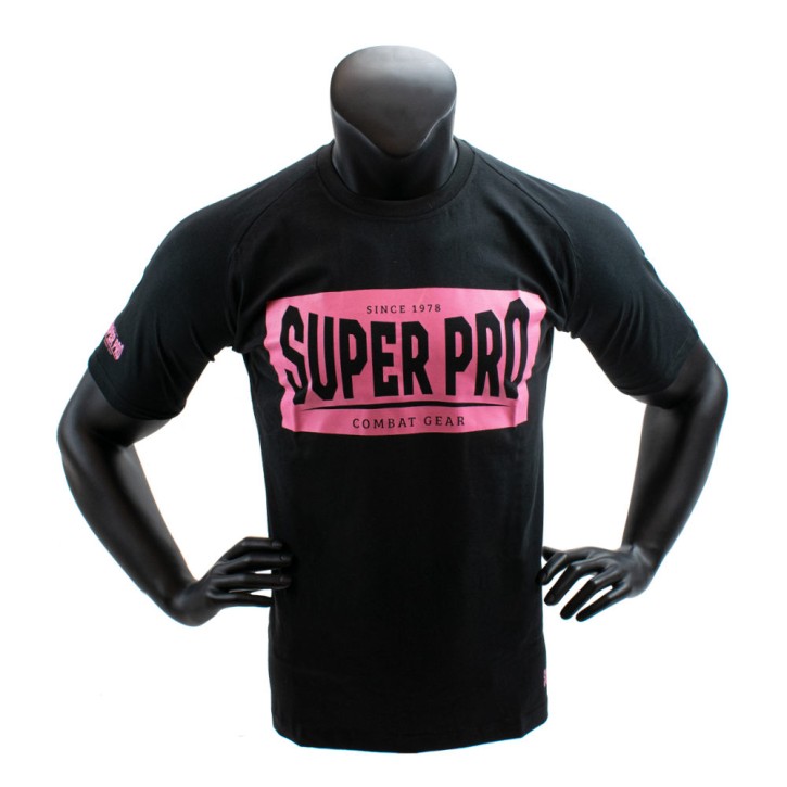 Super Pro Block Logo T-Shirt Schwarz Pink
