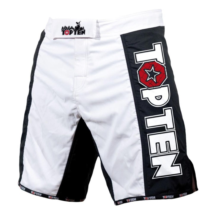Top Ten Competition MMA Shorts Black White