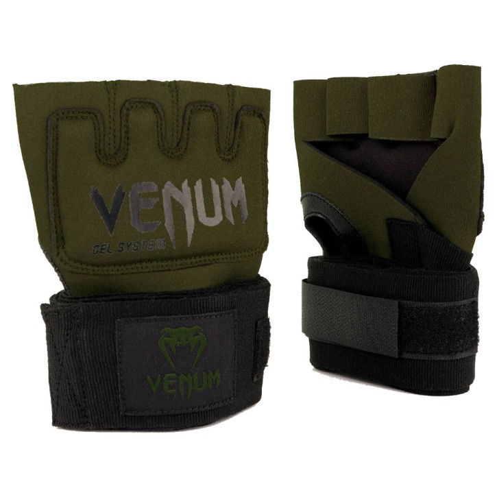 Venum Contact Glove Yellow Bandage Khaki Black