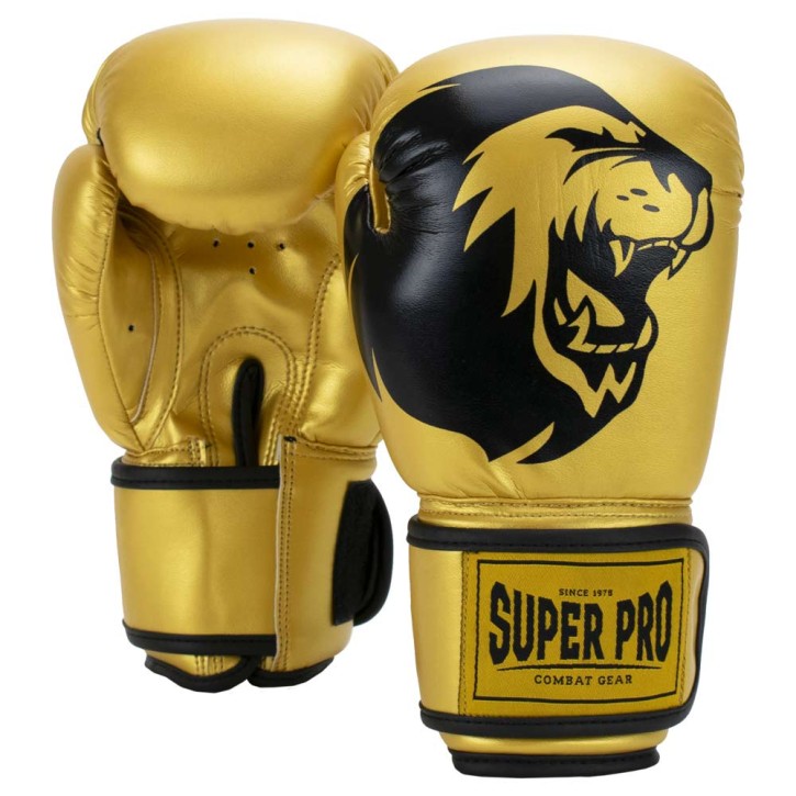 Super Pro Talent Boxing Gloves Gold Black Kids