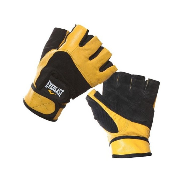 Everlast Weight Lifting Gloves Black Yellow EWG001