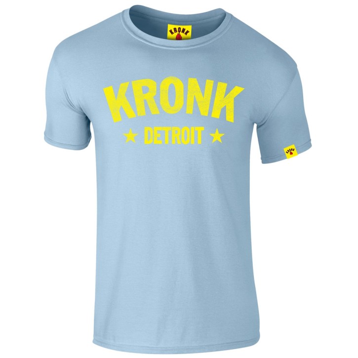 KRONK Detroit Stars Slimfit T Shirt Light Blue Yellow