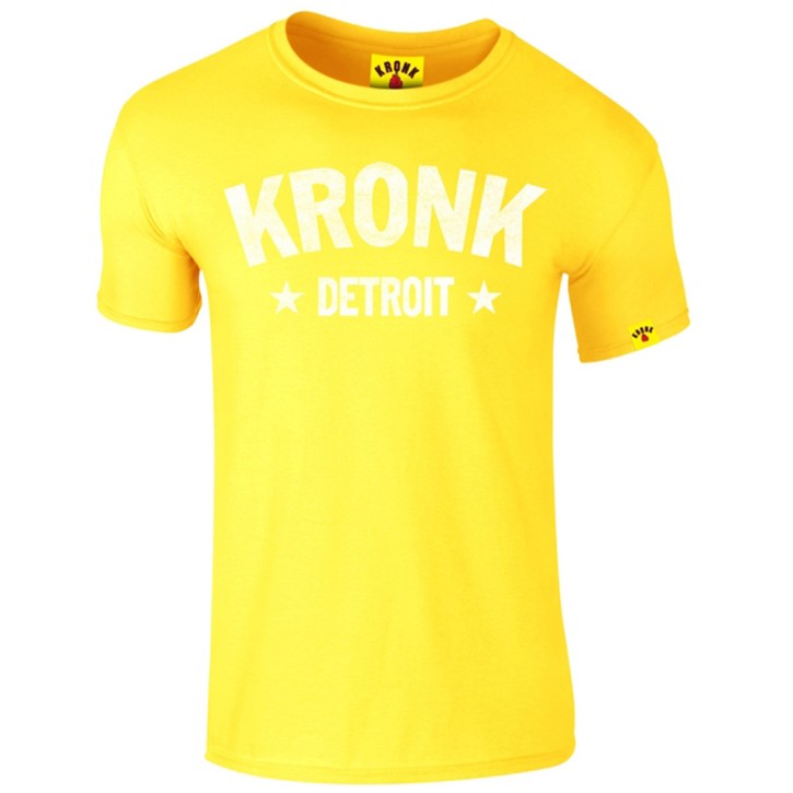 Abverkauf KRONK Detroit Stars Slimfit T Shirt Yellow White L XL