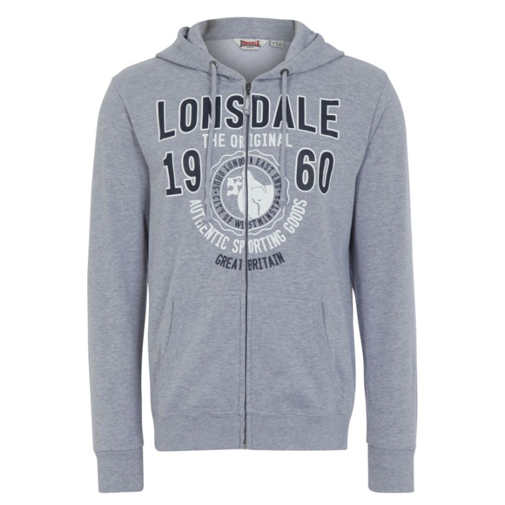 Lonsdale Milton Men's Zip Sweater Marl Grey