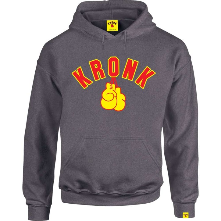 KRONK Gloves Hoodie Charcoal Yellow Red