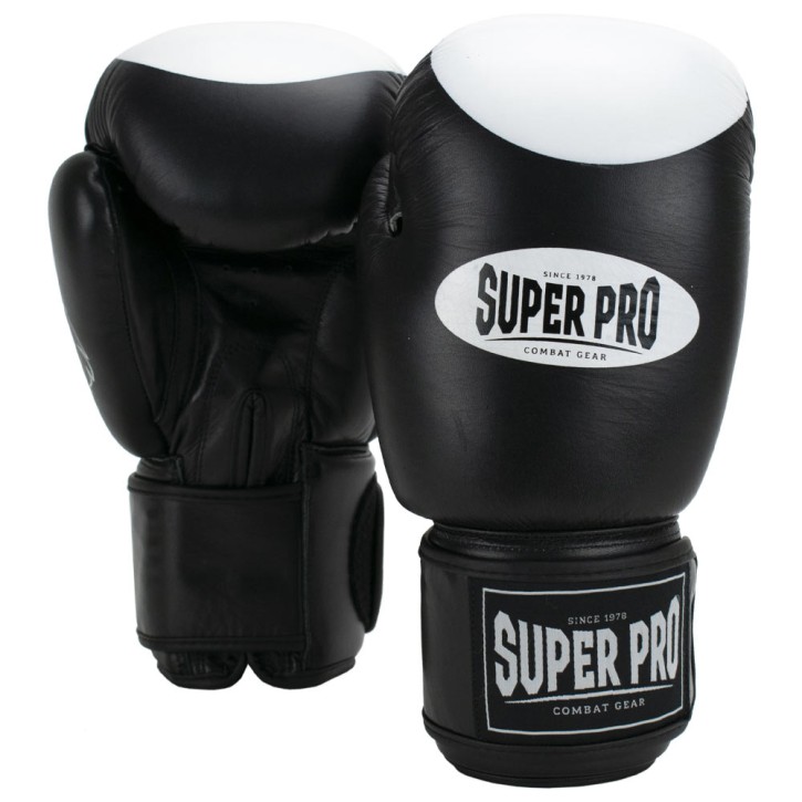 Super Pro Boxer Pro Boxing Gloves Black White