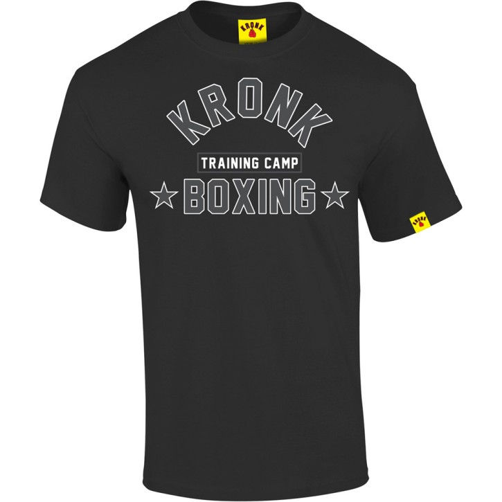 KRONK Boxing Training Camp T Shirt Black White Charcoal