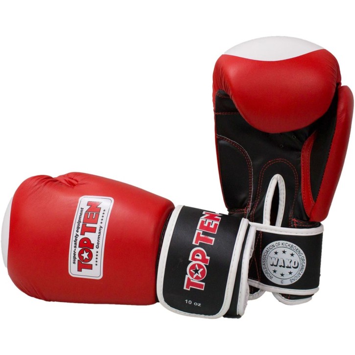 Top Ten WAKO Boxing Gloves Red 10oz