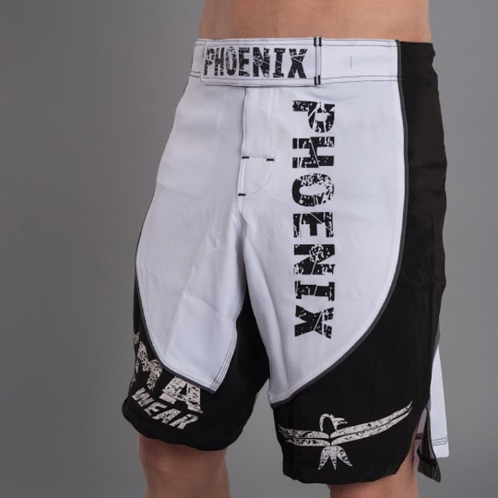 Abverkauf Phoenix MMA Shorts Black White Grey Stretch