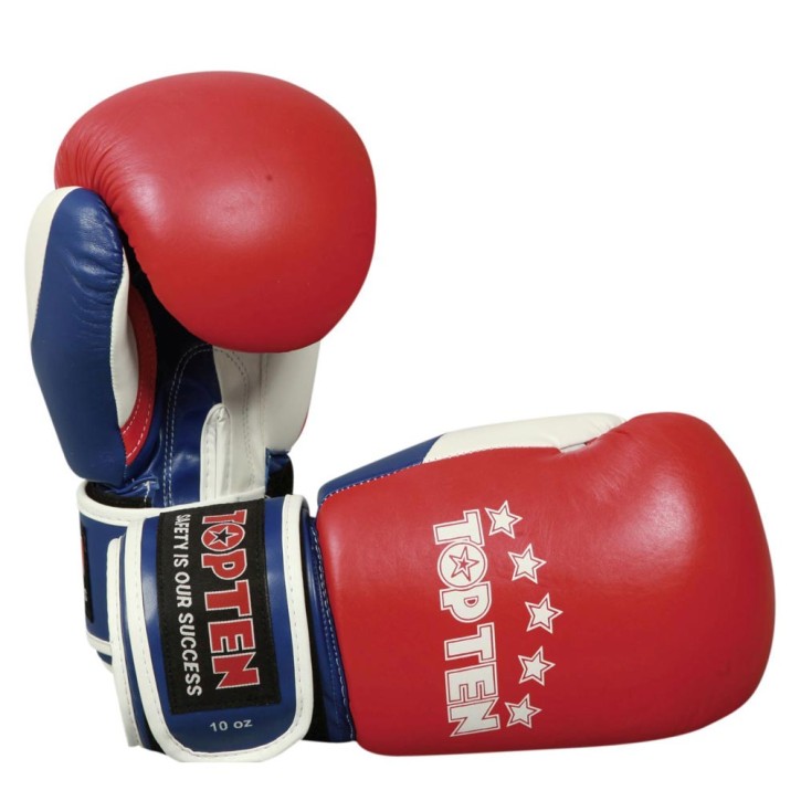 Top Ten Fight Boxhandschuhe 10OZ Red White