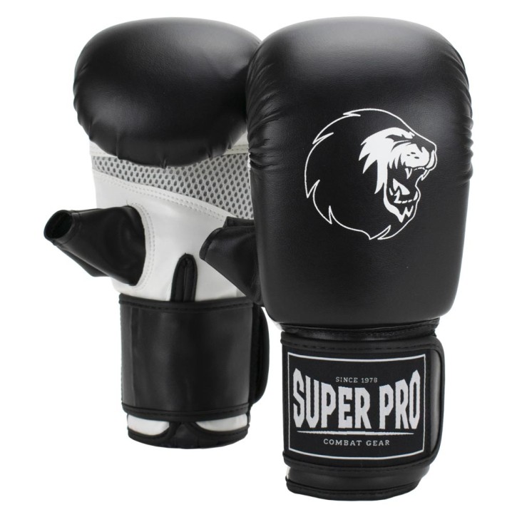 Super Pro Victor Punching Bag Gloves Black White