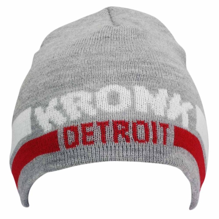 Kronk Detroit Two Stripe Beanie Hat Grey