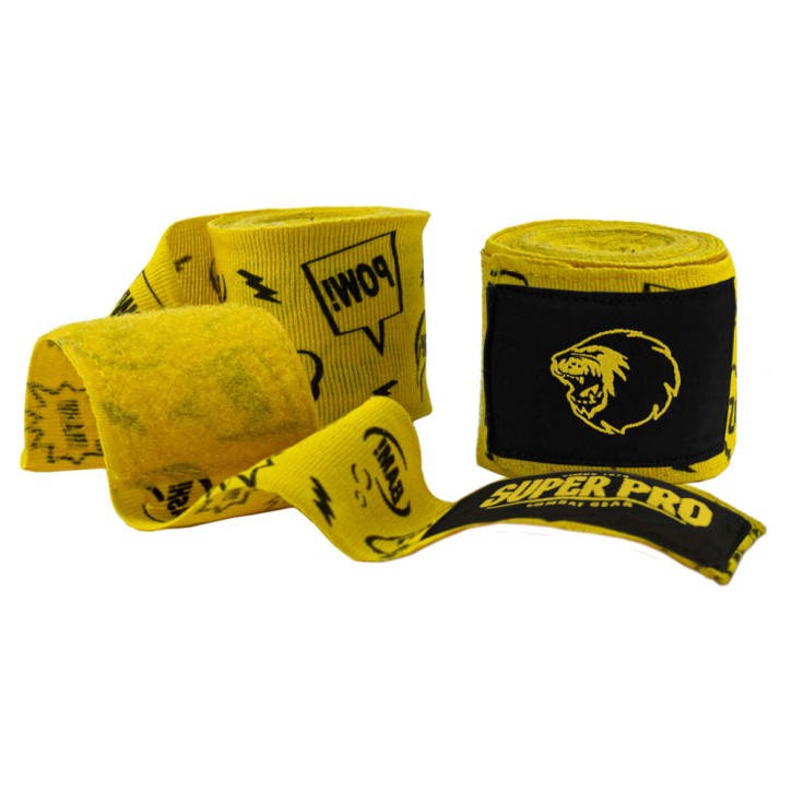 Super Pro Combat Gear Pang Pow Boxing Wraps 300cm Yellow