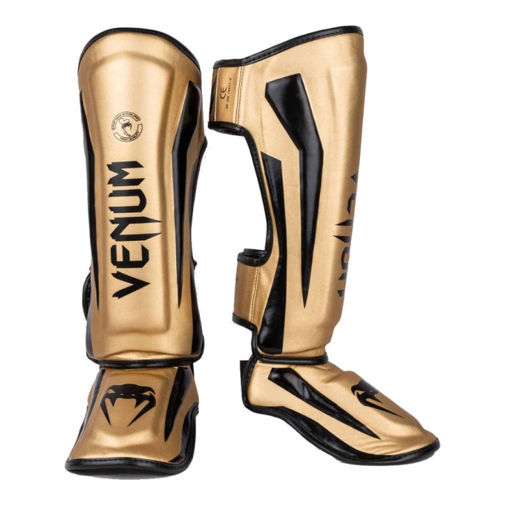 Venum Elite Standup Shin Pads Gold Black