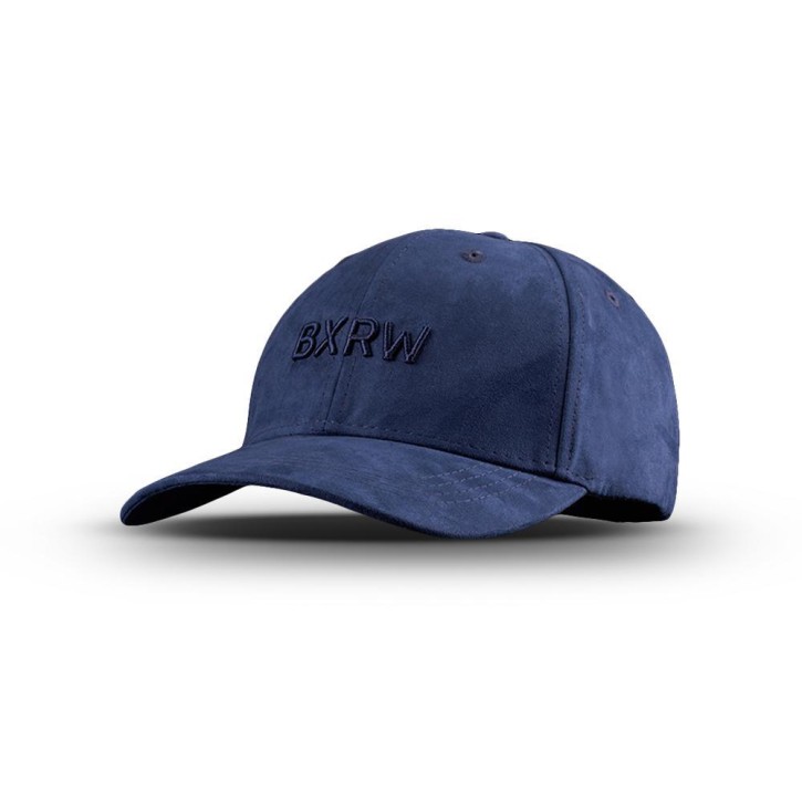 BOXRAW SUEDE BASEBALL CAP Navy Blue