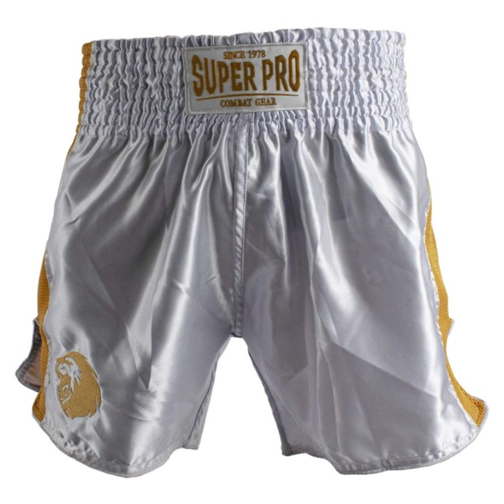 Super Pro Brave Thai Kickbox Shorts Weiss Gold