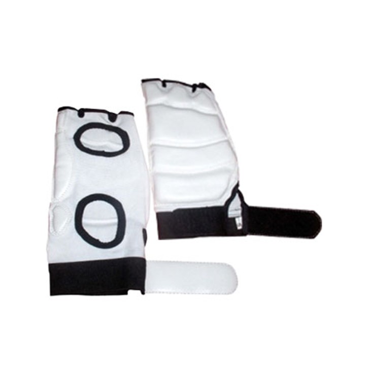 TKD Competition Foot Guards White Black