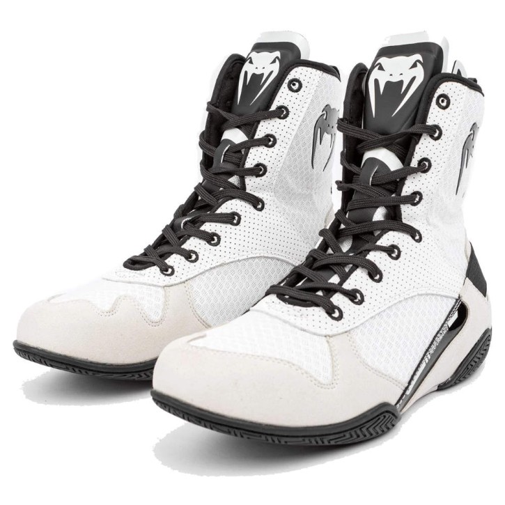 Venum Elite Boxing Shoes White Black