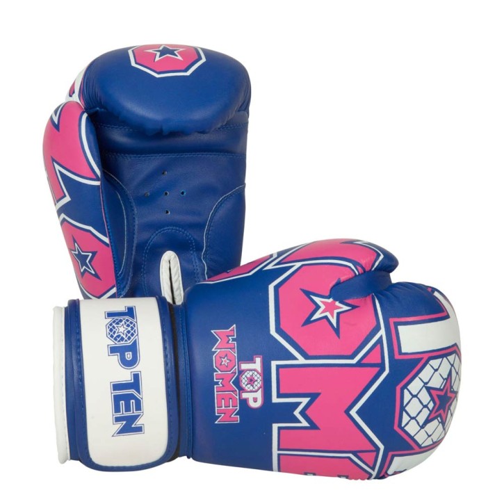 Top Ten Woman Boxing Gloves 10OZ Blue Pink