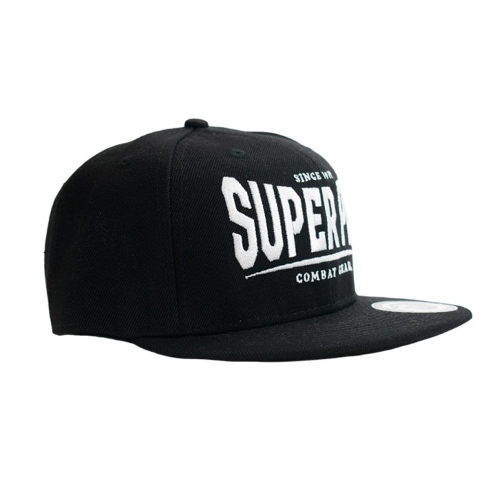 Super Pro Snapback Cap Black White