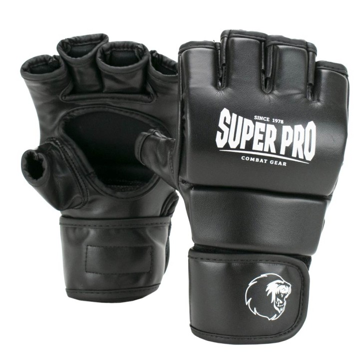Super Pro Brawler MMA Gloves Black White