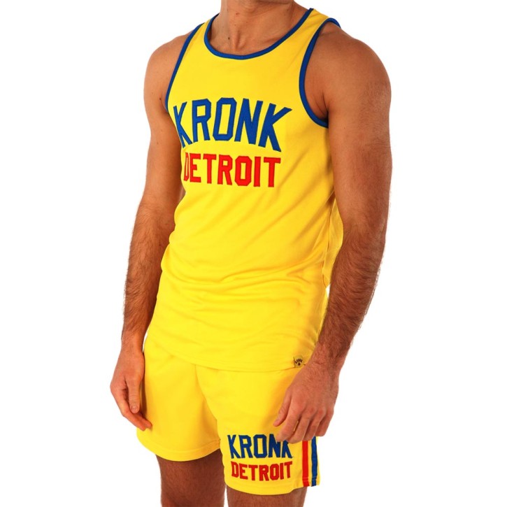 Kronk Iconic Detroit Applique Training Gym Vest Yellow