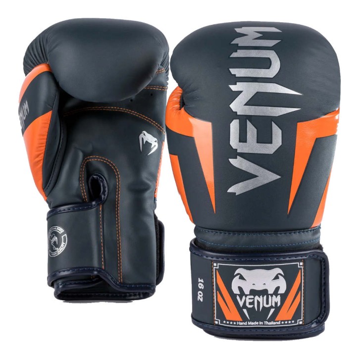 Venum Elite Boxhandschuhe Navy Silber Orange
