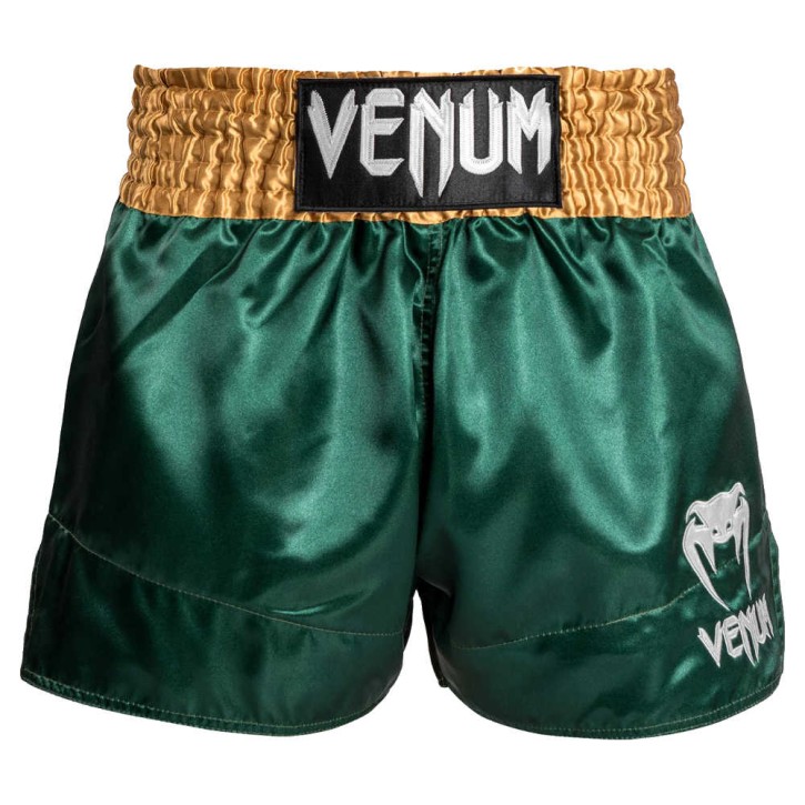 Venum Classic Muay Thai Shorts Grün Gold Weiss
