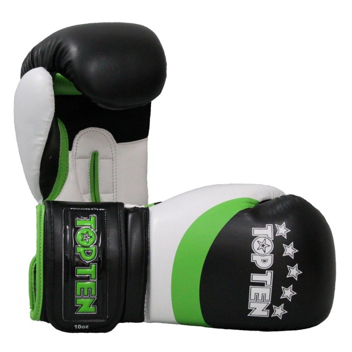 Top Ten Stripe Boxing Gloves Black Green White